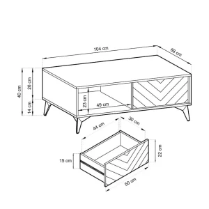 Lawa Diamond! Z Dekorem Dab Evoke 103,5X39,7X68 Cm