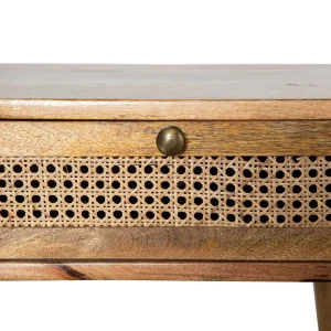 Lawa Natte Drewniana Lite Drewno Mango Z Rattanem 120X45X45