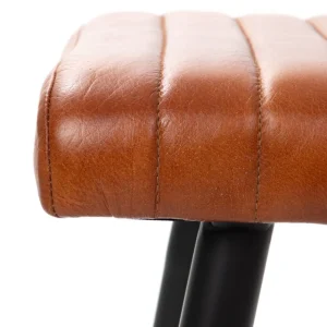 Lawka Brizo W Obiciu Ze Skory Bawolej Brazowe 90X37X45 Cm