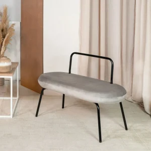 Lawka Ina Welurowa Bezowa 95X45X61 Cm