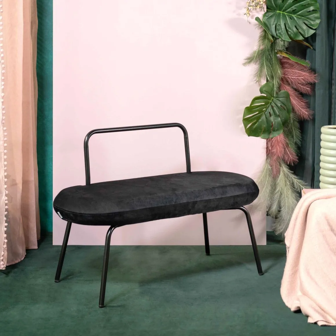 lawka_ina_welurowa_czarna_5.webp Lawka Ina Welurowa Czarna 95X45X61 Cm