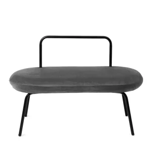 Lawka Ina Welurowa Szara 95X45X61 Cm