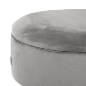 Lawka Layla Welurowa Szara Ze Schowkiem 91,5X41X46.5 Cm