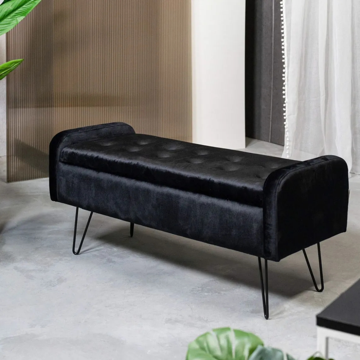 lawka_venlo_welurowa_czar_0.webp Lawka Venlo Welurowa Czarna 100X39X45Cm