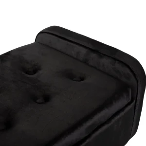 Lawka Venlo Welurowa Czarna 100X39X45Cm