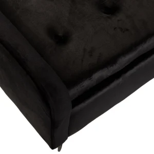 Lawka Venlo Welurowa Czarna 100X39X45Cm