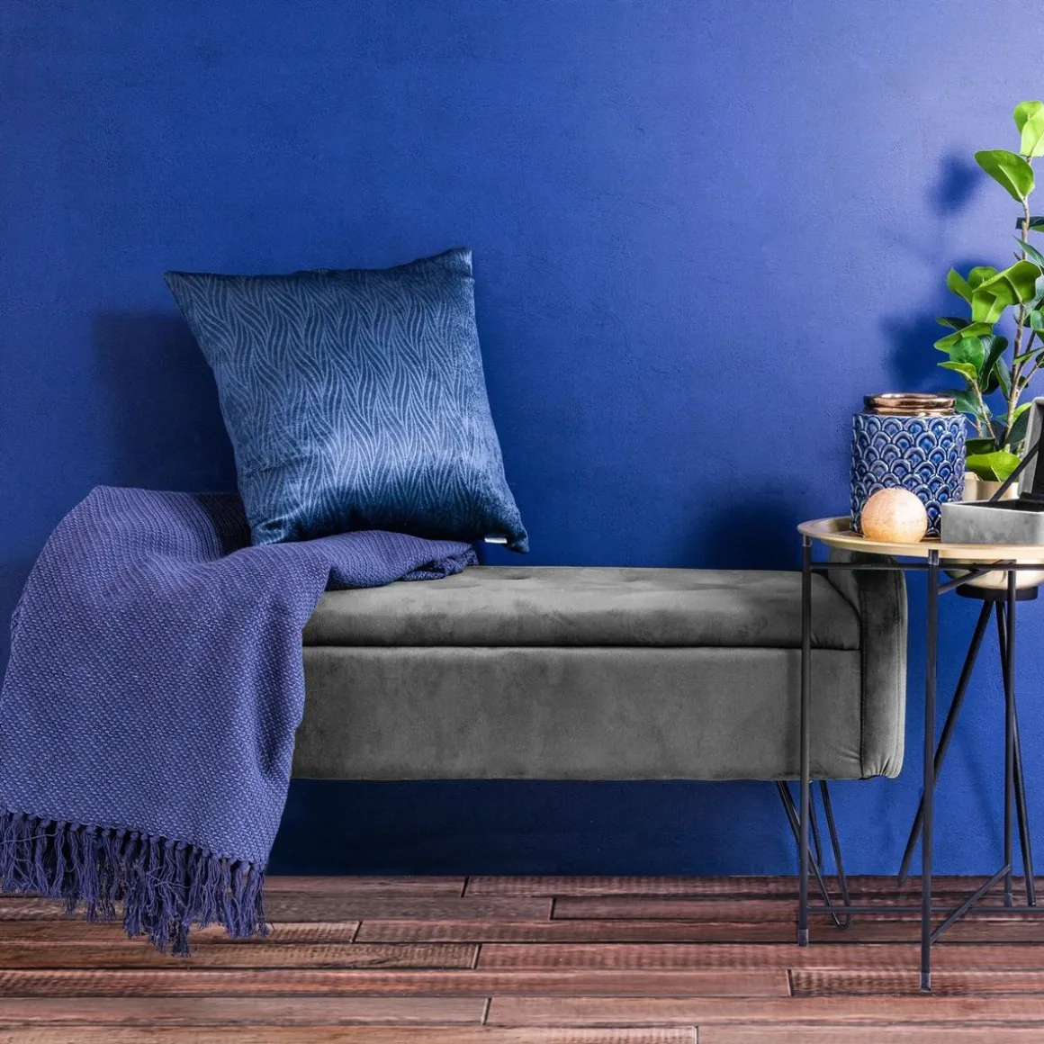 lawka_venlo_welurowa_szar_0.webp Lawka Venlo Welurowa Szara 100X39X45Cm