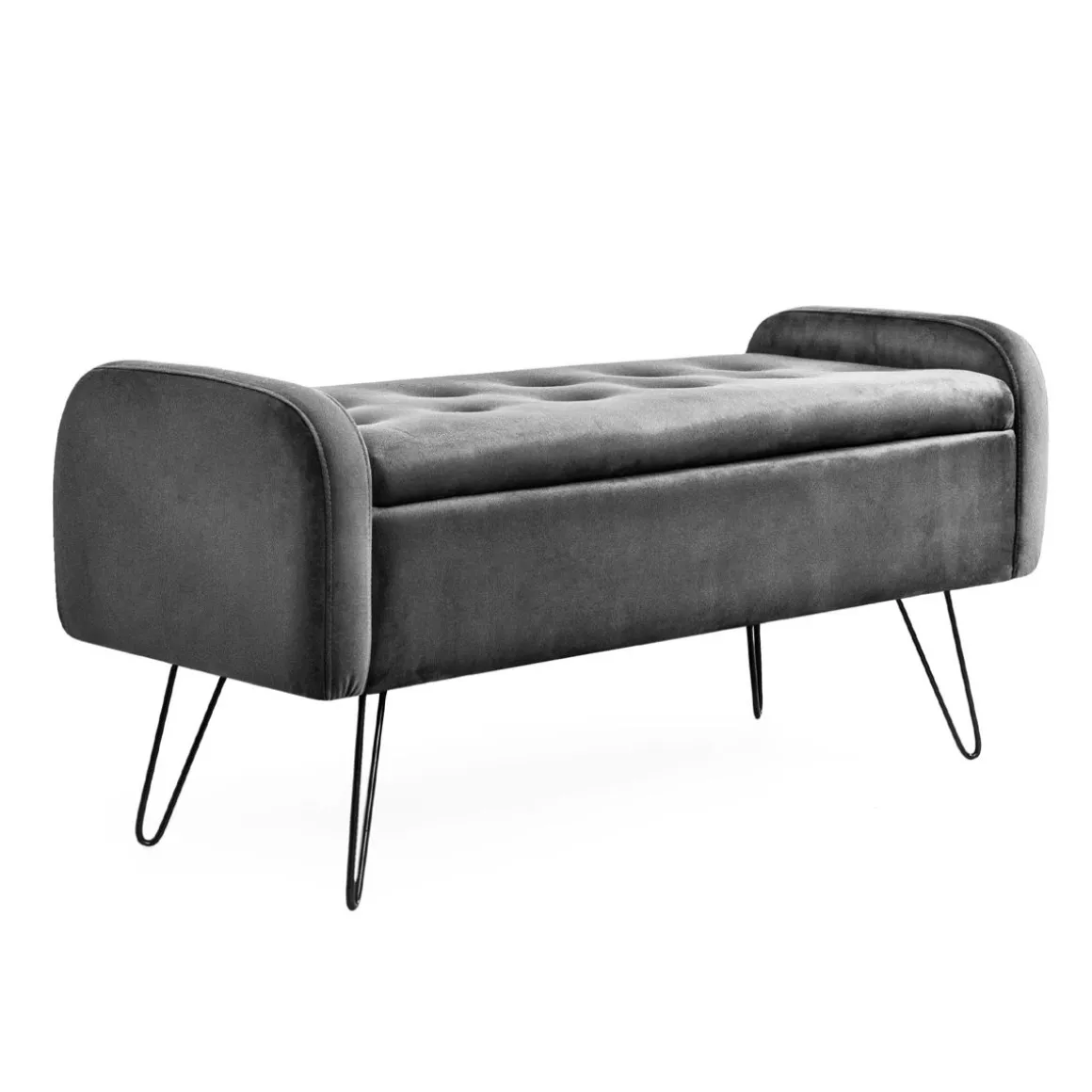 lawka_venlo_welurowa_szar_1.webp Lawka Venlo Welurowa Szara 100X39X45Cm