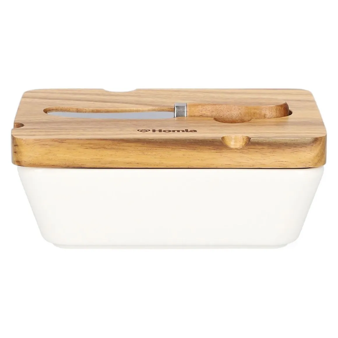 maselniczka_mooka_porcela_1-1.webp Maselniczka Mooka Porcelanowa Z Nozykiem I Akacjowa Pokrywka Biala 11X16 Cm