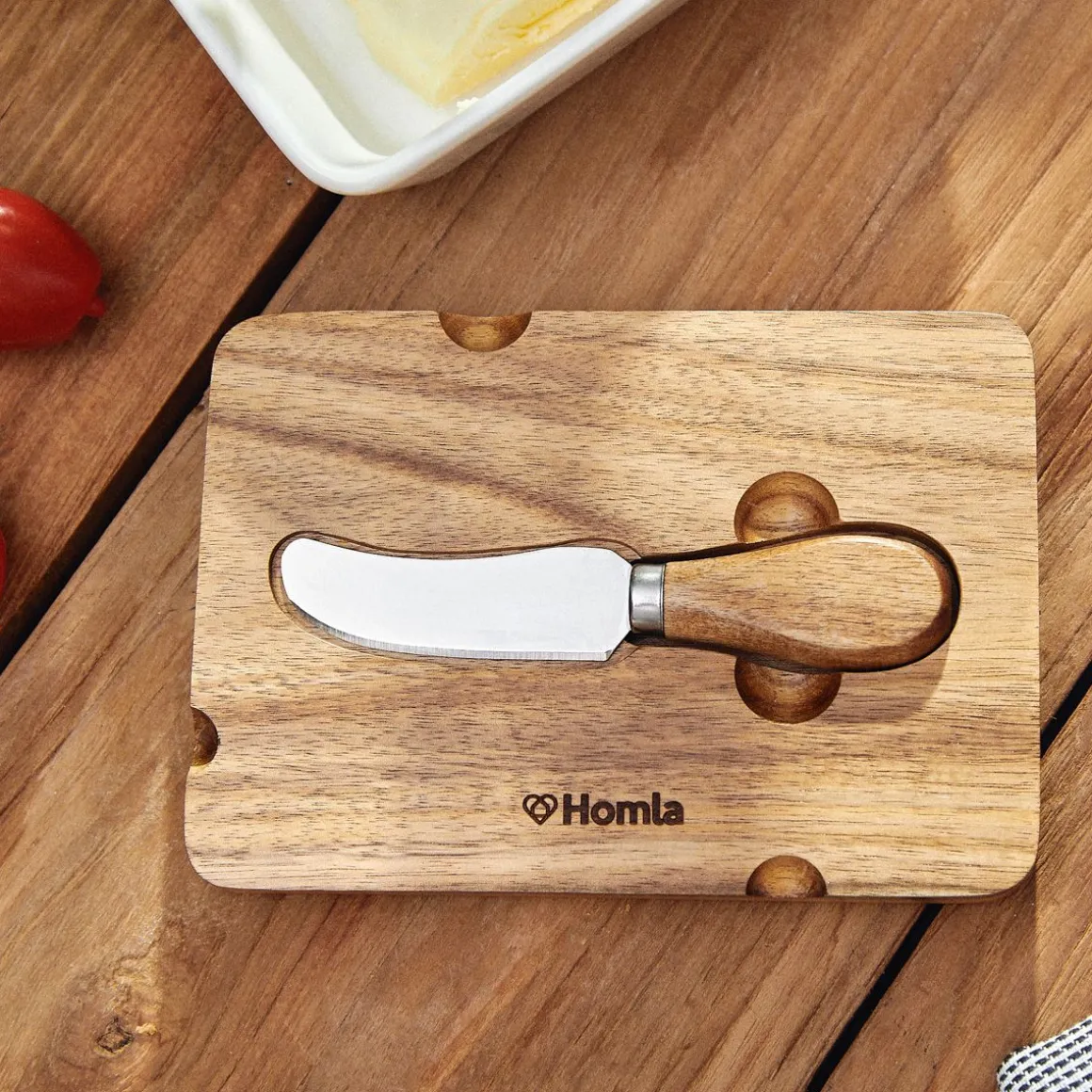 maselniczka_mooka_porcela_8.webp Maselniczka Mooka Porcelanowa Z Nozykiem I Akacjowa Pokrywka Biala 11X16 Cm