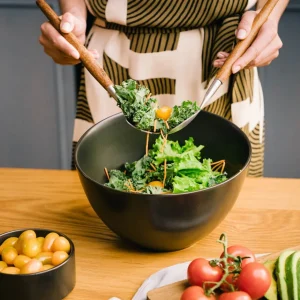 Misa Mooka Do Salat Ceramiczna Z Przyborami Czarna 24 Cm