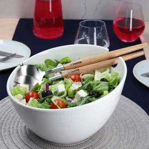 Misa Mooka Do Salat Ceramiczna Z Przyborami Biala 24 Cm