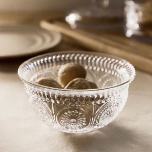 Miska Barrel Szklana Wzorzysta Ze Zlotym Rantem 13X6 Cm