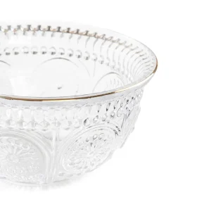 Miska Barrel Szklana Wzorzysta Ze Zlotym Rantem 13X6 Cm