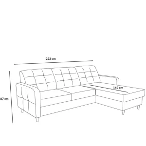 Naroznik Ingrid Z Funkcja Spania I Pojemnikiem Na Pościel Prawy