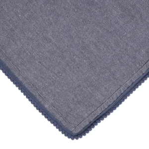 Obrus Melange Granatowy Z Lamowka Kuleczkowa 130X180