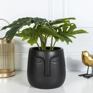 Oslonka Na Doniczke Face Czarna 10X11 Cm