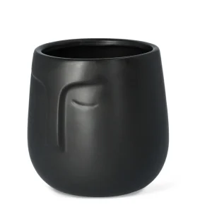 Oslonka Na Doniczke Face Czarna 14X15 Cm