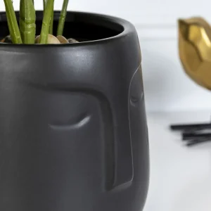 Oslonka Na Doniczke Face Czarna 10X11 Cm