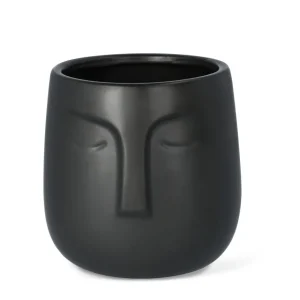 Oslonka Na Doniczke Face Czarna 14X15 Cm