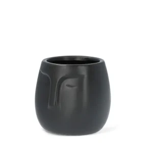 Oslonka Na Doniczke Face Czarna 10X11 Cm