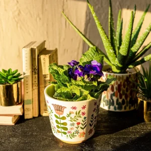 Oslonka Na Doniczke Folga W Folkowy Wzor 13X13X11 Cm