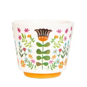 Oslonka Na Doniczke Folga W Folkowy Wzor 13X13X11 Cm