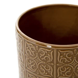 Oslonka Na Doniczke Marali W Orientalny Wzor Brazowa 13,5X13 Cm