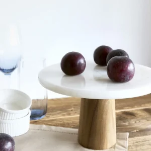 Patera Marble Marmurowa Z Akacjowa Nozka 25X14,5 Cm