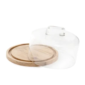 Patera Wood Colony Okragla Ze Szklanym Kloszem 25X16 Cm