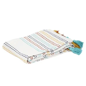 Pled Cadas Bawelniany Z Niebieskim Wzorem 130X170 Cm