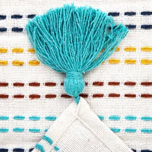 Pled Cadas Bawelniany Z Niebieskim Wzorem 130X170 Cm