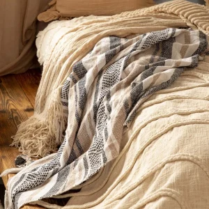 Pled Fortuna Ii W Paski Bezowo Czarne 130X170 Cm