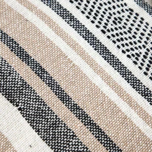 Pled Fortuna Ii W Paski Bezowo Czarne 130X170 Cm