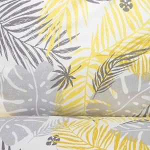 Pościel Botanical Z Mikrofibry W Zolto-Szare Liscie 140X200 Cm + 1*70X80 Cm