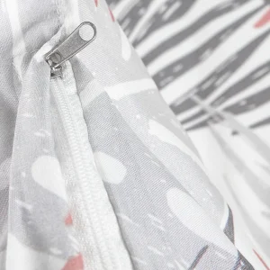 Pościel Botanical Z Mikrofibry W Rozowo-Szare Liscie 140X200 Cm + 1*70X80 Cm