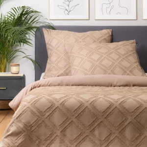 Pościel Carre Z Mikrofibry Bezowa 160X200 Cm