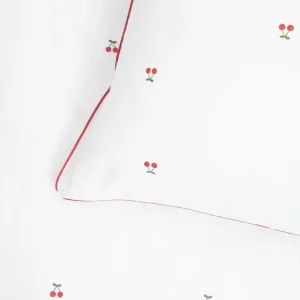 Pościel Cherrine Bawelniana W Wisnie Z Czerwona Lamowka 140X200 Cm + 1*50X60 Cm