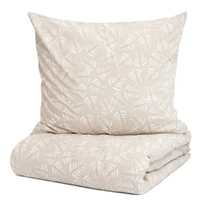 Pościel Coraline Bawelniana Bezowa W Liscie 160X200 Cm