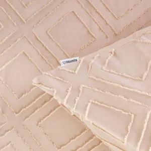 Pościel Faimes Z Mikrofibry Bezowa Z Przeszyciami 200X220 Cm