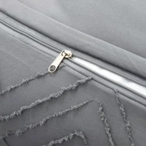 Pościel Faimes Z Mikrofibry Szara Z Przeszyciami 160X200 Cm