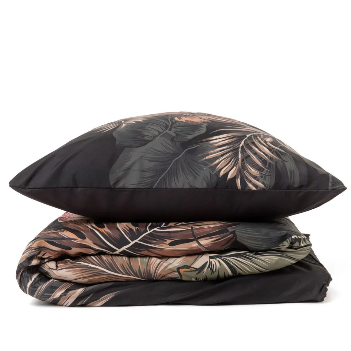 pociel_fonce_z_mikrofibry_1.webp Pościel Fonce Z Mikrofibry Czarna W Liscie 160X200 Cm