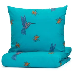 Pościel Frida Kahlo Z Mikrofibry Turkusowa W Kolibry 200X220 Cm