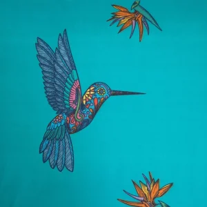 Pościel Frida Kahlo Z Mikrofibry Turkusowa W Kolibry 200X220 Cm