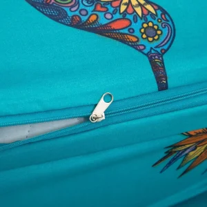 Pościel Frida Kahlo Z Mikrofibry Turkusowa W Kolibry 200X220 Cm