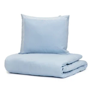 Pościel Gabriele Perkalowa Niebieska Z Haftem Premium 200X220 + 2*50X60 Cm