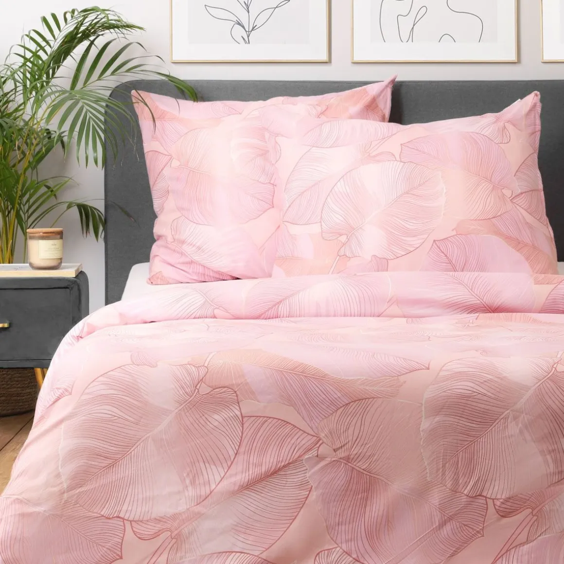 pociel_gallo_z_mikrofibry_0-2.webp Pościel Gallo Z Mikrofibry Rozowa W Liscie 200X220 Cm