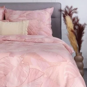 Pościel Gallo Z Mikrofibry Rozowa W Liscie 140X200 Cm + 1*70X80 Cm