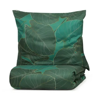 Pościel Gallo Z Mikrofibry Zielona W Liscie 160X200 Cm