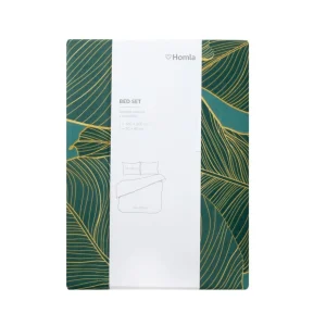 Pościel Gallo Z Mikrofibry Zielona W Liscie 160X200 Cm